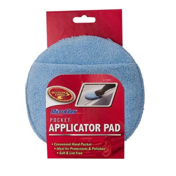 9-27MC8: MICROFIBER APPLICATOR PAD WITH POCKET - 1 PACK - DETAILER'S CHOICE