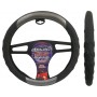 MAJ-252: CARBON FIBER STEERING WHEEL COVER - BLACK/SILVER - MEDIUM - MAJIC PRODUCTS INC