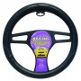 MAJ-300: LEATHERETTE TRIM STEERING WHEEL COVER - BLACK - MEDIUM - MAJIC PRODUCTS INC