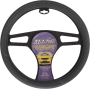 MAJ-301: LEATHERETTE STEERING WHEEL COVER - GRAY - SMALL - MAJIC PRODUCTS INC