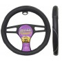 MAJ-317: SPORTS TRIM STEERING WHEEL COVER - BLACK/GRAY - MEDIUM - MAJIC PRODUCTS INC