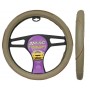 MAJ-327: SPORTS TRIM STEERING WHEEL COVER - BEIGE/WOOD - MEDIUM - MAJIC PRODUCTS INC