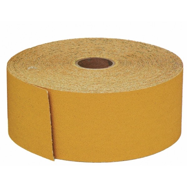 82-203-080: 80 GRIT 2-3/4" EXCELLA GOLD PSA SHEET ROLL SANDPAPER - 25/YDS - SUNGOLD ABRASIVES