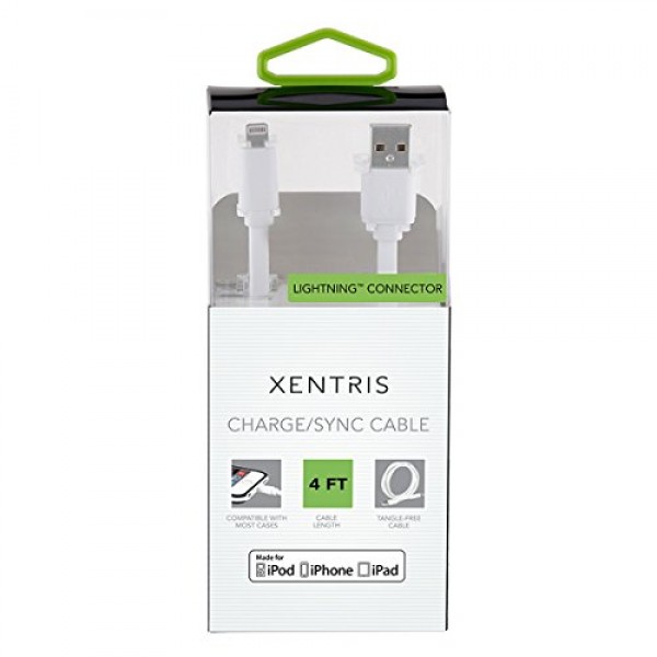 39-0663-05-XP: LIGHTNING USB / SYNC CABLE - 4 FT - WHITE - XENTRIS WIRELESS