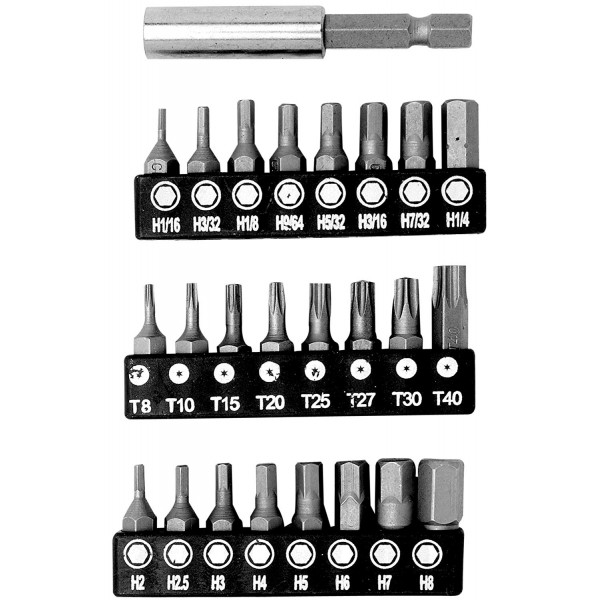 PP1415: 33 PIECE BIT SET W/ ADAPTER - PROJECT PRO TOOL TABLE