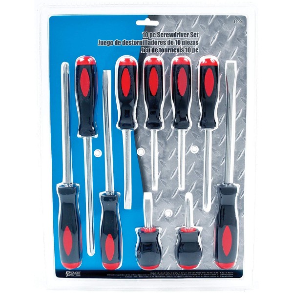 PP1909: 10 PIECE SCREWDRIVER SET - PROJECT PRO TOOL TABLE